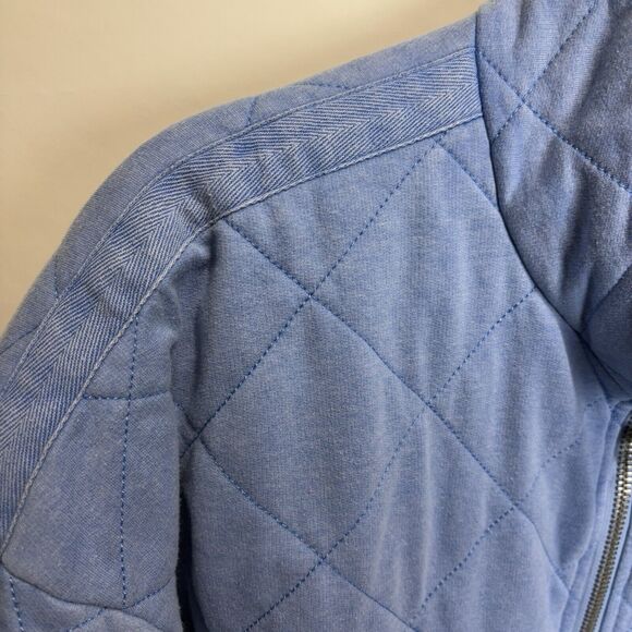 Bagatelle Jacket Women's 1X Chambray Blue Quilted Full Zip Oversized Boxy New - Picture 3 of 8